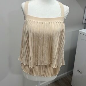 Club Monaco size small peach pleated two tiered blouse